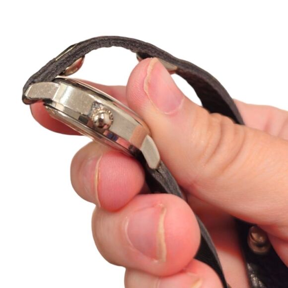 Geneva Platinum No. 9646 Black Leather Wrap Around Watch - Picture 7 of 14